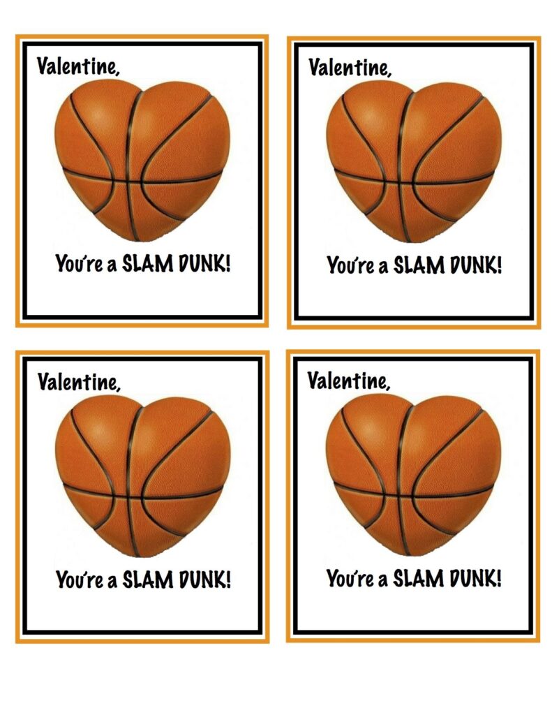 Free Printable Basketball Valentines Kids Crafts Free Valentines For Boys Boyfriend Crafts