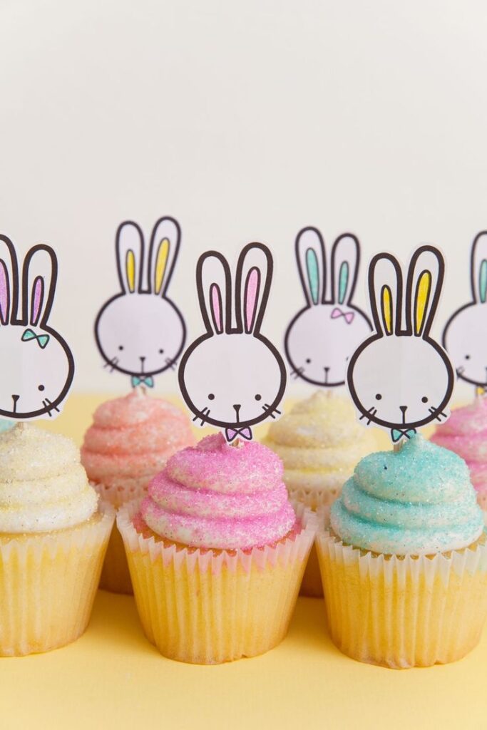 FREE PRINTABLE BUNNY CUPCAKE TOPPER Tell Love And Party Cupcake Toppers Free Easter Cake Toppers Bunny Cupcakes