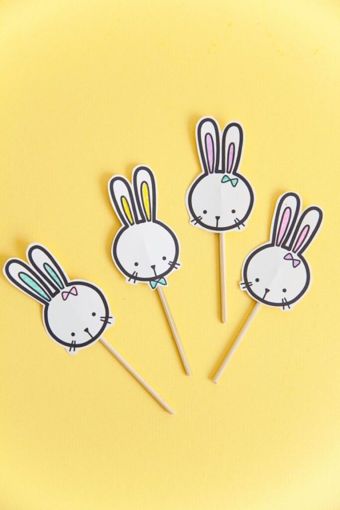 FREE PRINTABLE BUNNY CUPCAKE TOPPER Tell Love And Party Cupcake Toppers Printable Easter Printables Free Bunny Cupcakes