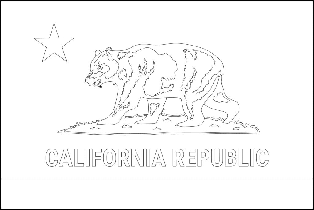 FREE Printable California State Flag Color Book Pages 8 X 11