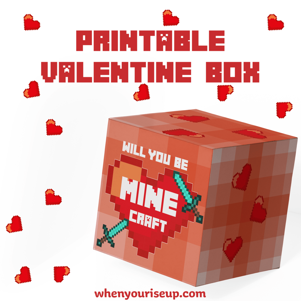 Free Printable Minecraft Valentine Box PLUS Free Minecraft Printable Valentines SKrafty