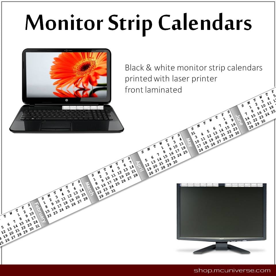 FREE Printable Monitor Calendar Strips CraftMeister