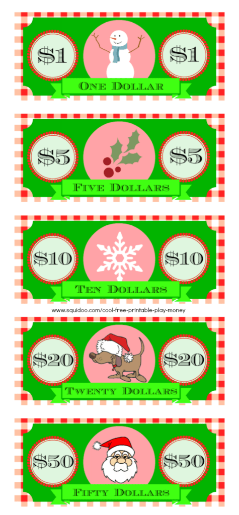 Free Printable Play Money Kids Will Love Fake Monopoly Bills Coins Printable Play Money Play Money Christmas Money