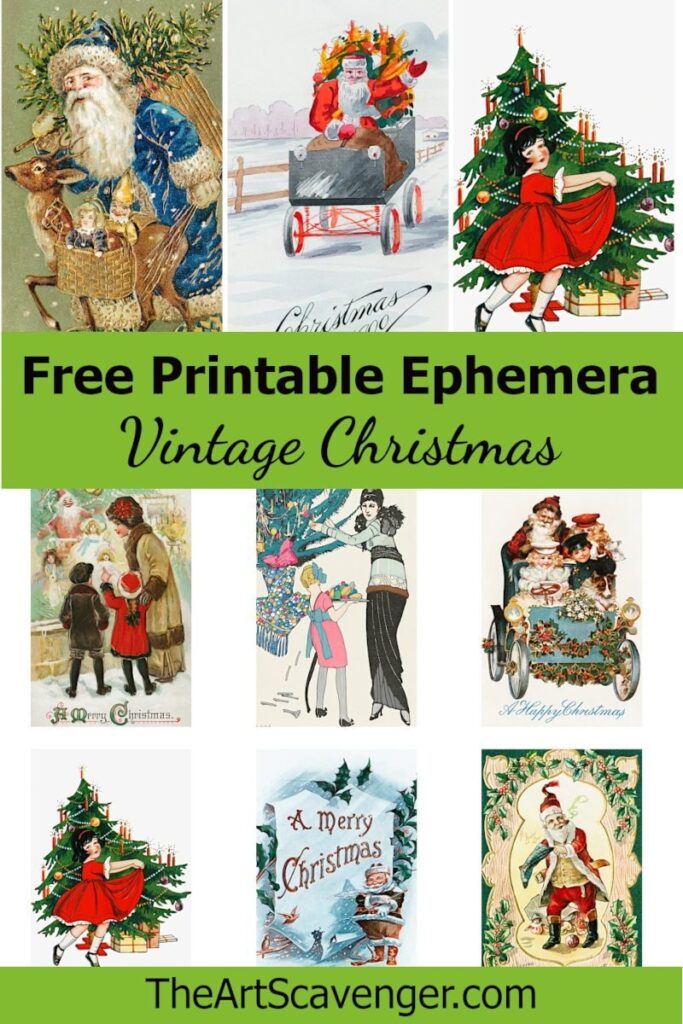 Free Vintage Christmas Ephemera Collage Sheet Printables The Art Scavenger