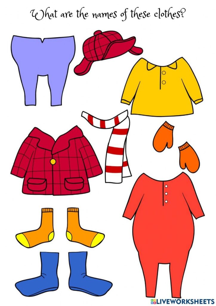 Froggy Gets Dressed Clothes Worksheet