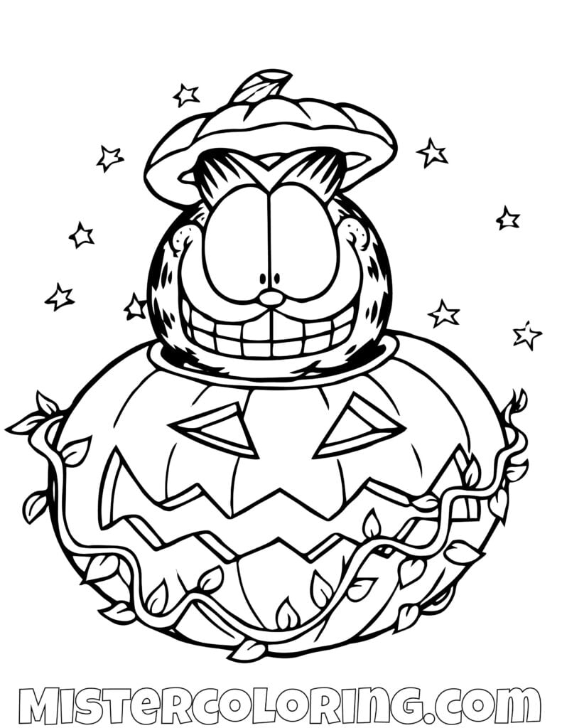 Garfield Coloring Pages For Kids Https mistercoloring garfield coloring pages Dibujos De Halloween Libros De Halloween Halloween Para Colorear