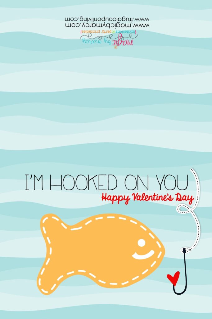 Goldfish Hooked On You Valentine Valentines For Boys Valentines Diy Kids Kindergarten Fun