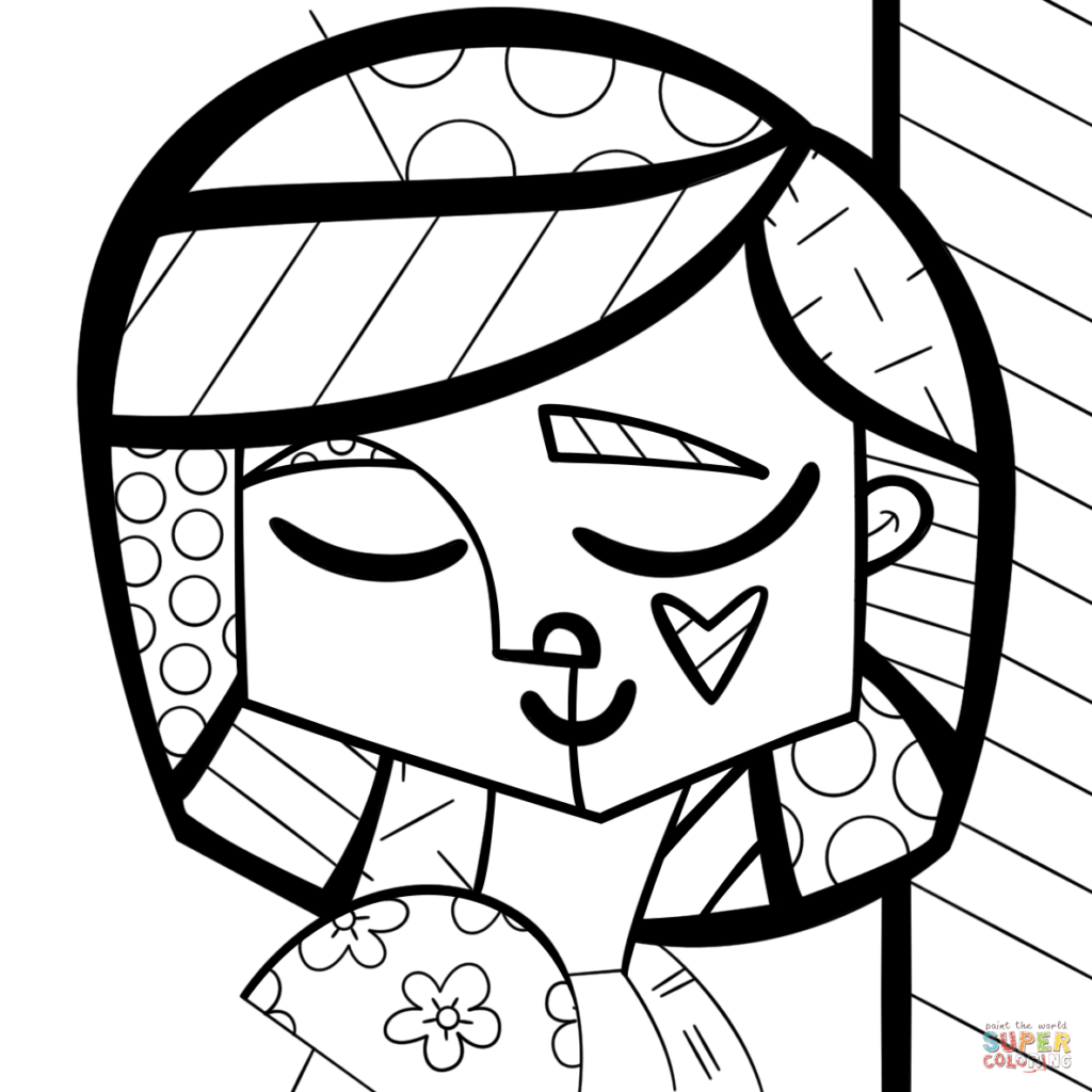 Good Girl By Romero Britto Coloring Page Free Printable Coloring Pages