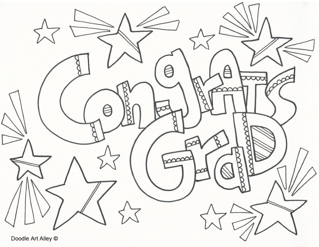 Graduation Coloring Pages And Printables Classroom Doodles