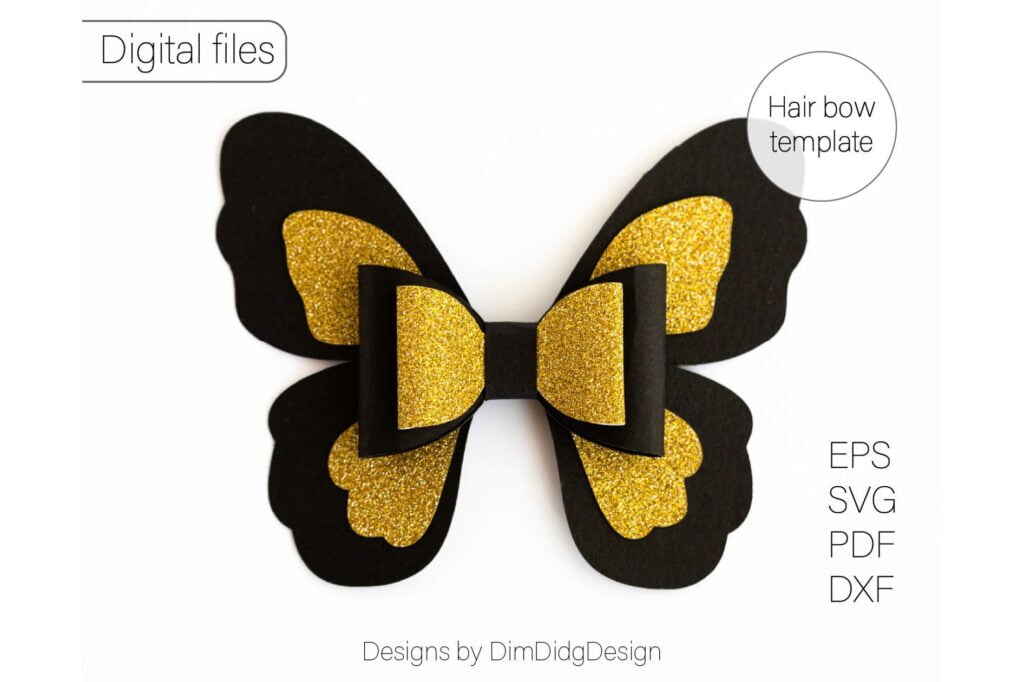 Hair Bow Svg Butterfly Hair Bow Template Graphic By DimDidg design Creative Fabrica