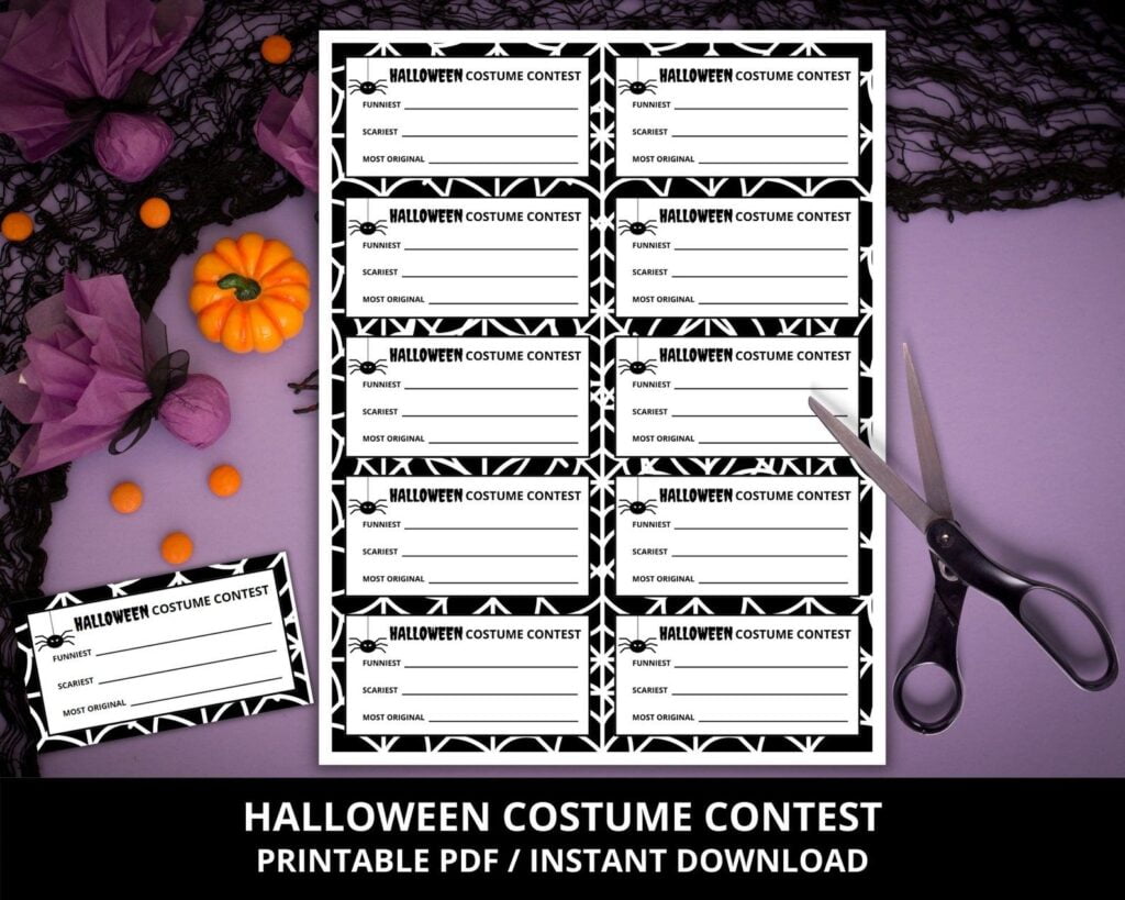 Halloween Costume Contest Ballot Printable Costume Contest Etsy Halloween Costume Contest Costume Contest Halloween Costume Awards