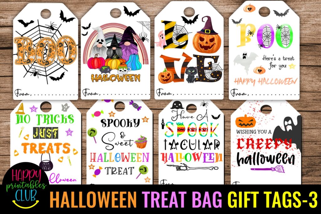 Halloween Treat Bag Gift Tags 3 Grafik Von Happy Printables Club Creative Fabrica