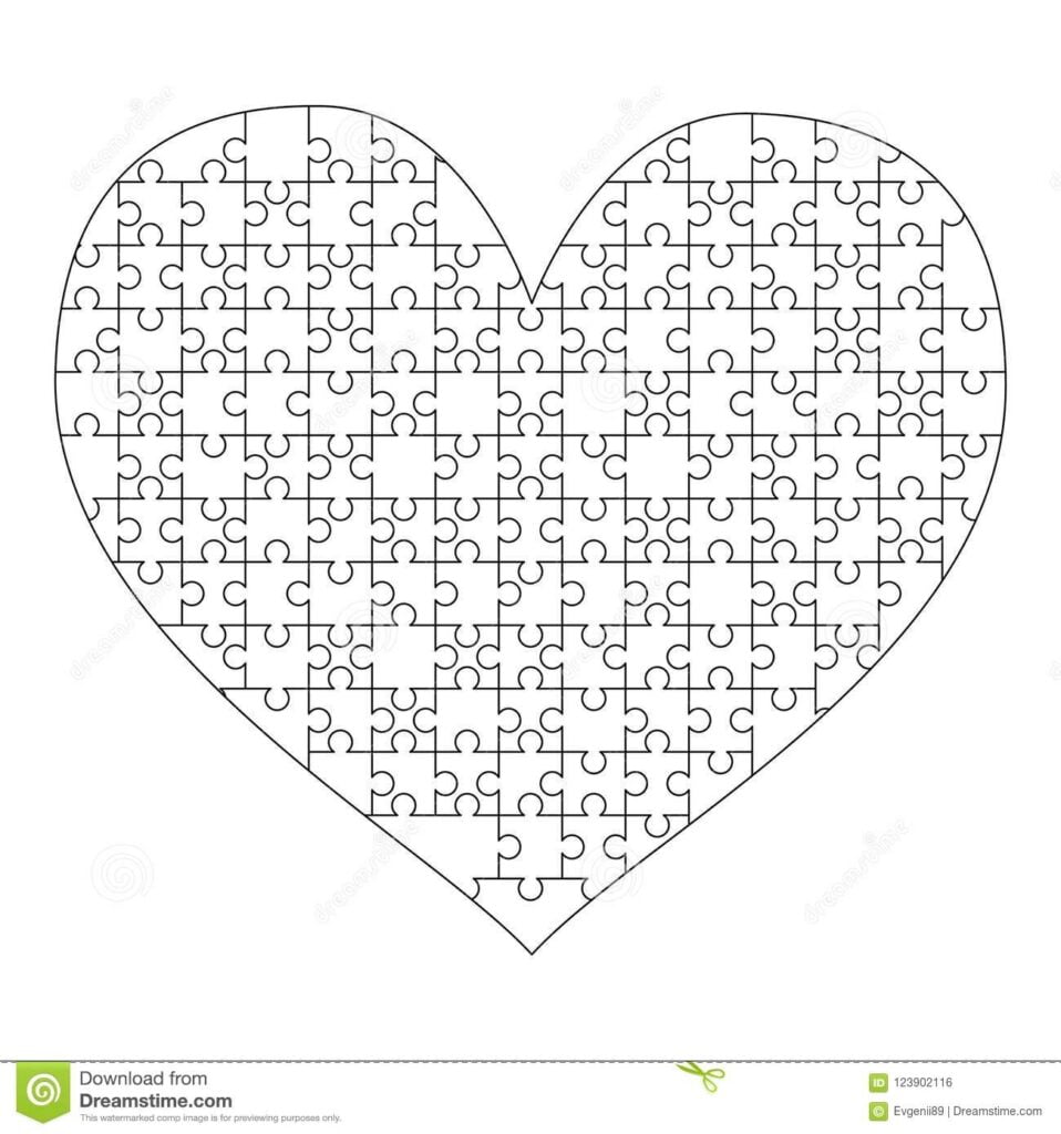Heart Puzzle Template Stock Illustrations 5 743 Heart Puzzle Template Stock Illustrations Vectors Clipart Dreamstime