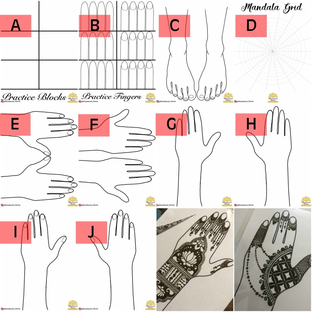 Henna Practice Laminated Sheets 10 Styles To Choose From Etsy de