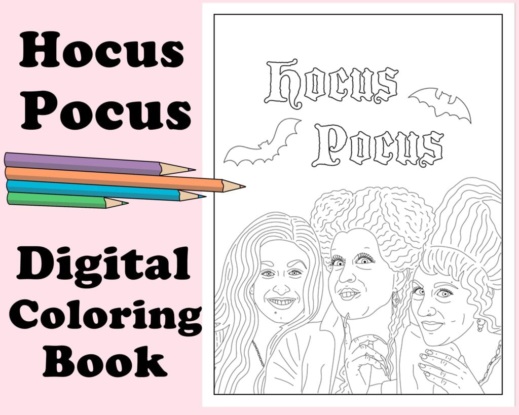 Hocus Pocus Digital Coloring Book Instant Printable PDF Etsy de