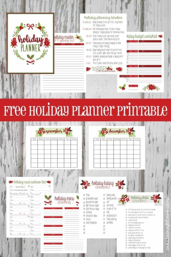 Holiday Planner Printable Free Download CreateCraftLove