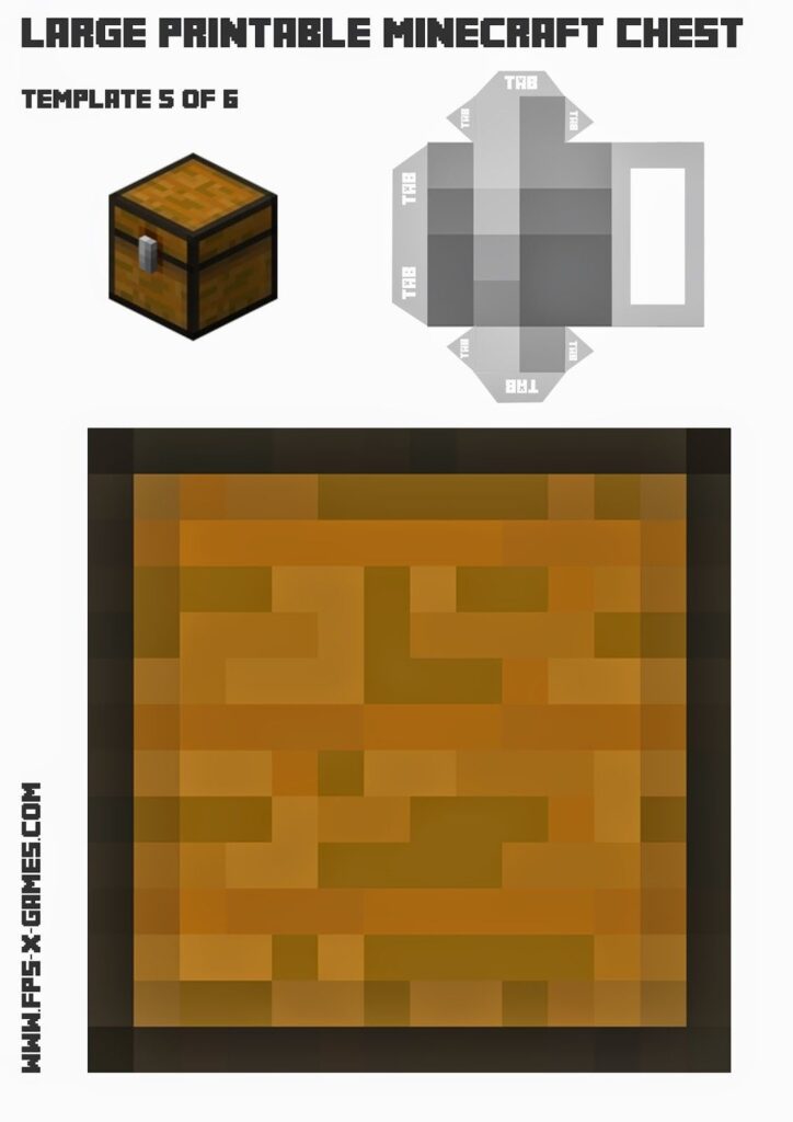 How To Create A Large Printable Minecraft Chest FPSXGames Minecraft Printables Large Printable Minecraft Theme