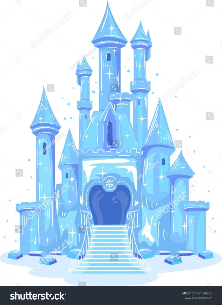 Illustration Of An Ice Castle Shining In Blue And Violet Ad Ad Castle Ice Illustration Violet Ice Castles Frozen Castle Castle Illustration