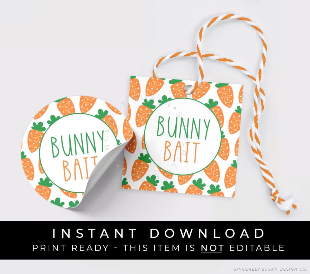 Instant Download Easter Bunny Bait Carrot Cookie Tag Or Etsy de