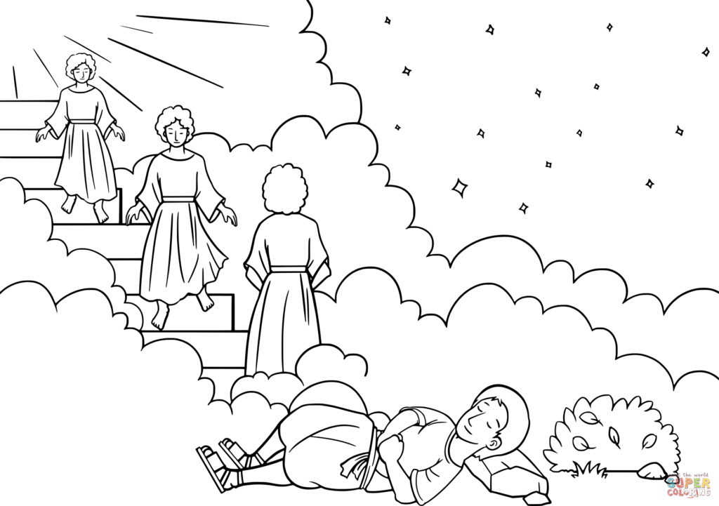 Jacob s Ladder Dream Coloring Page Free Printable Coloring Pages