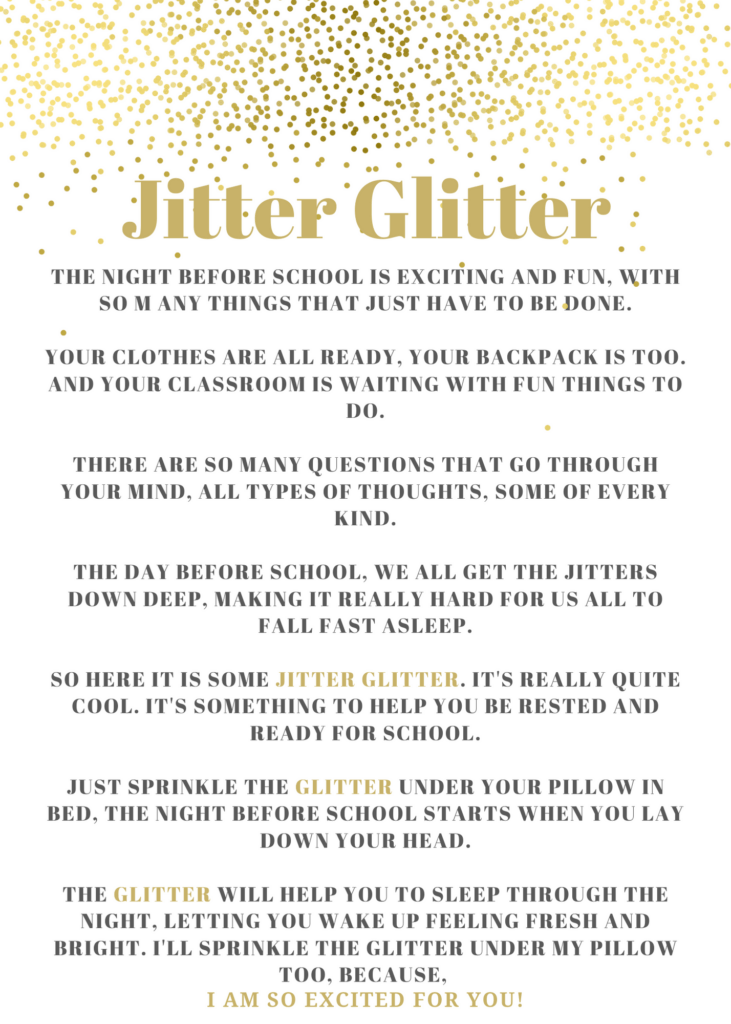 Jitter Glitter Back To School Tradition 