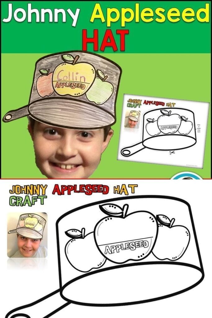 Johnny Appleseed Activities Hat Printable Johnny Appleseed Activities Johnny Appleseed Craft Apple Activities