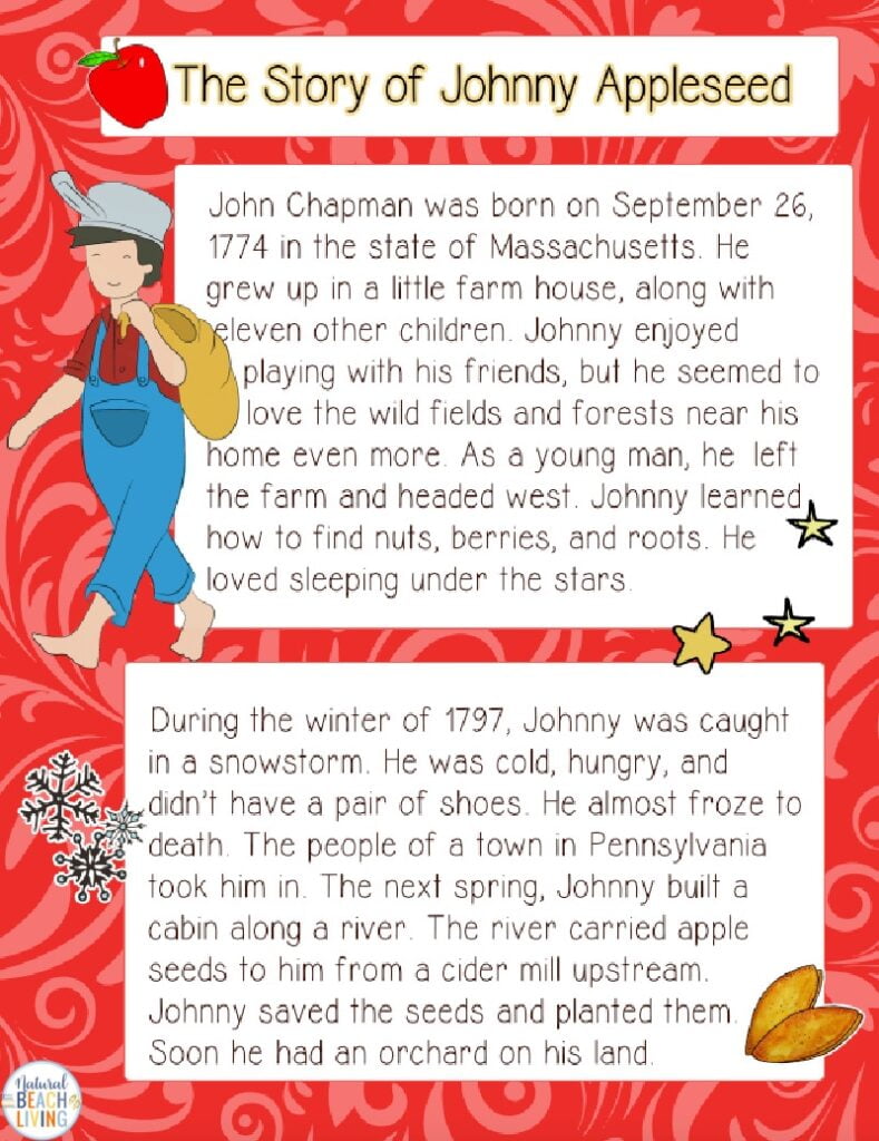Johnny Appleseed Printable Activities And Craft Natural Beach Living