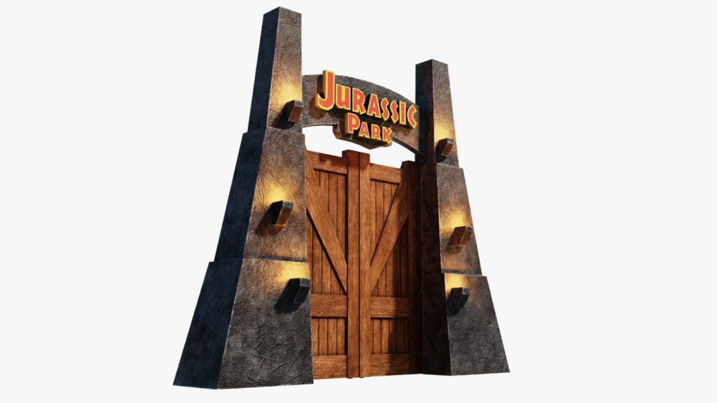 Jurassic Park Gate 3D Model 29 obj blend Free3D