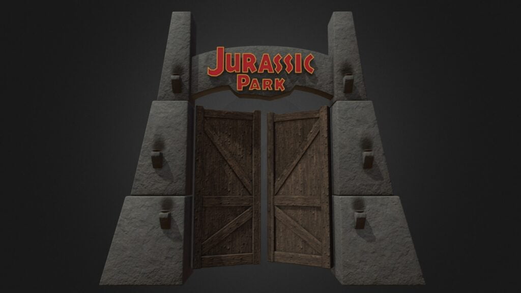 Jurassic Park Gate Download Free 3D Model By Mat Jolicoeur MatJolicoeur 3b7728e 