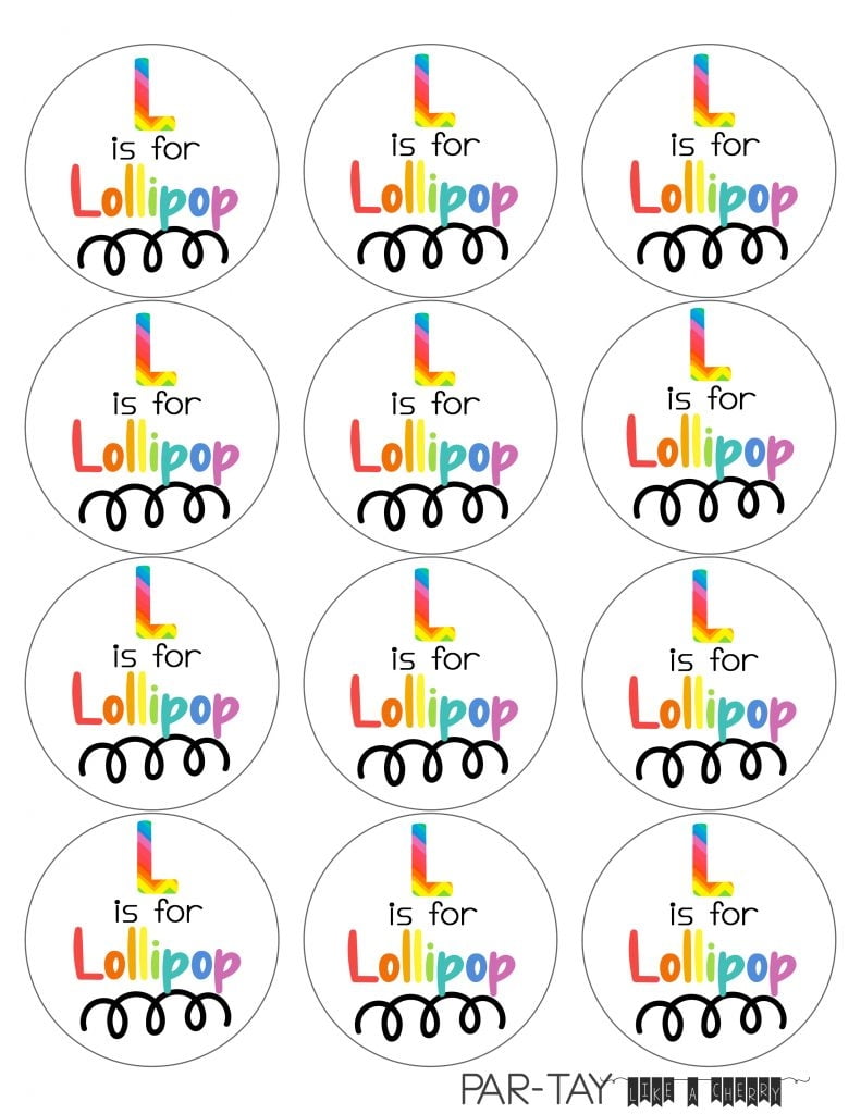 L Is For Lollipop Stickers Party Like A Cherry
