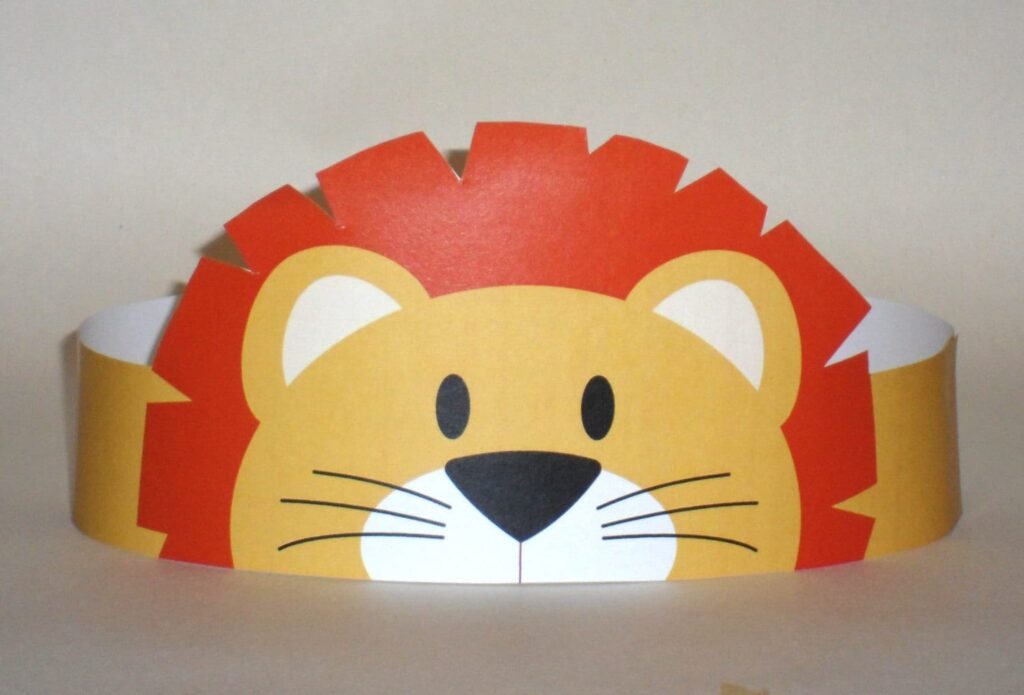 Lion Paper Crown Printable Etsy