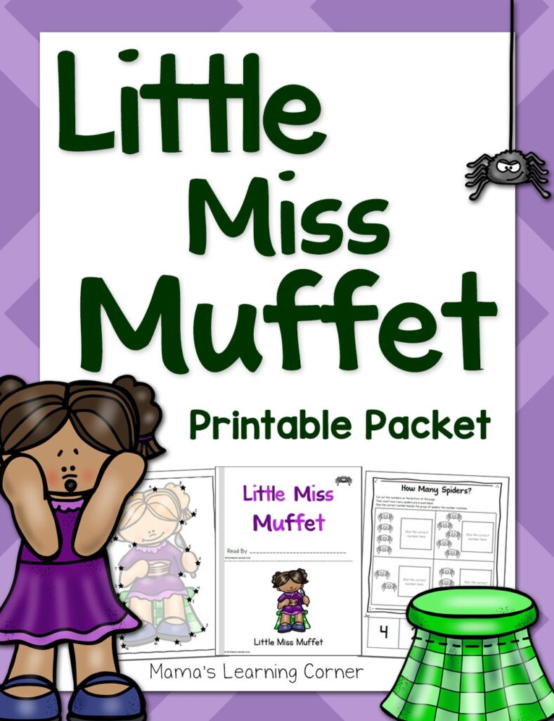 Little Miss Muffet Nursery Rhyme Packet Mamas Learning Corner