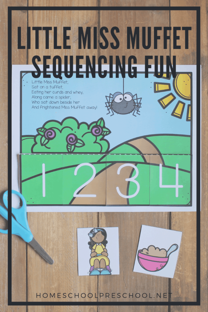 Little Miss Muffet Sequencing Printable For Preschool