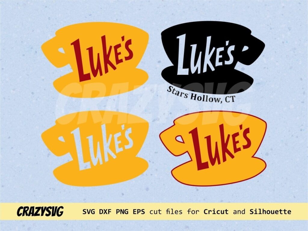 Lukes Cafe Diner Coffee Cup Logo SVG Vectorency