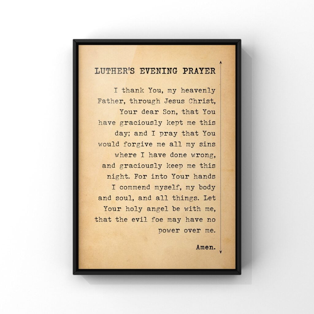 Luther's Evening Prayer Printable