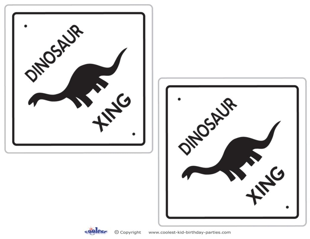 Medium Printable Dinosaur Crossing Decorations Coolest Free Printables