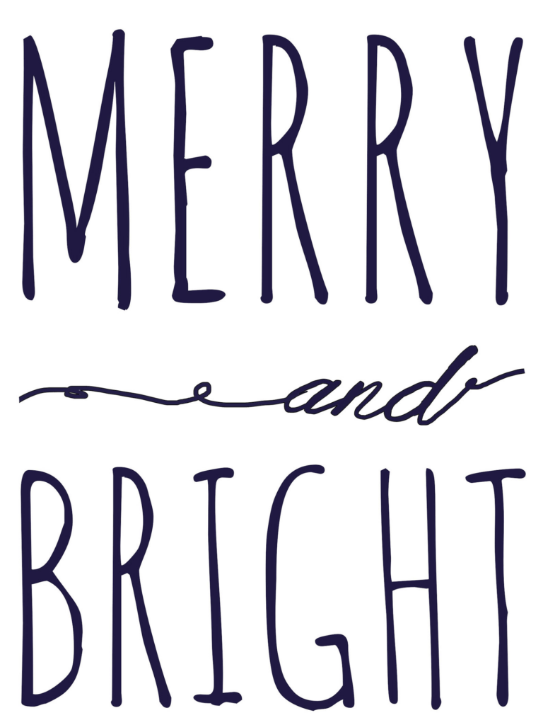 Merry And Bright Free Printable Template Christmas Stencils Christmas Signs Christmas Printables