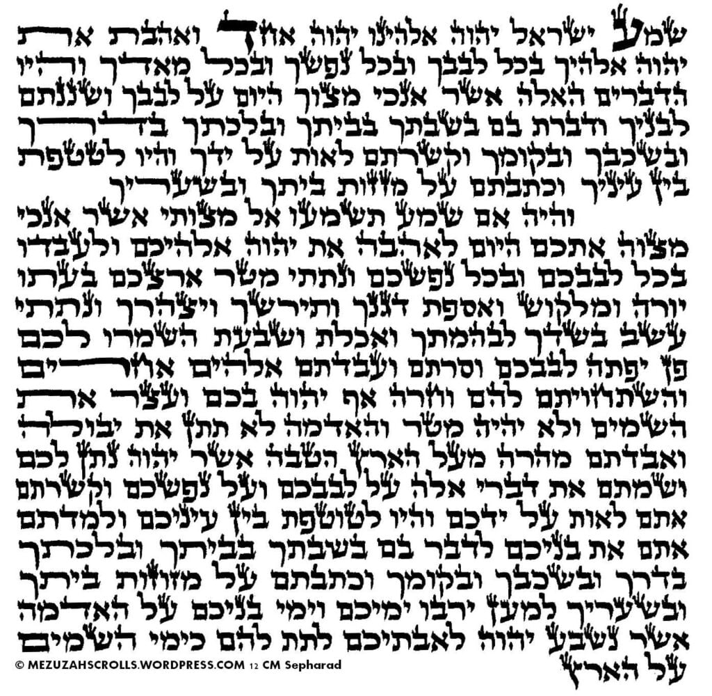 Mezuzah Scroll Mezuzah Hebrew Lessons