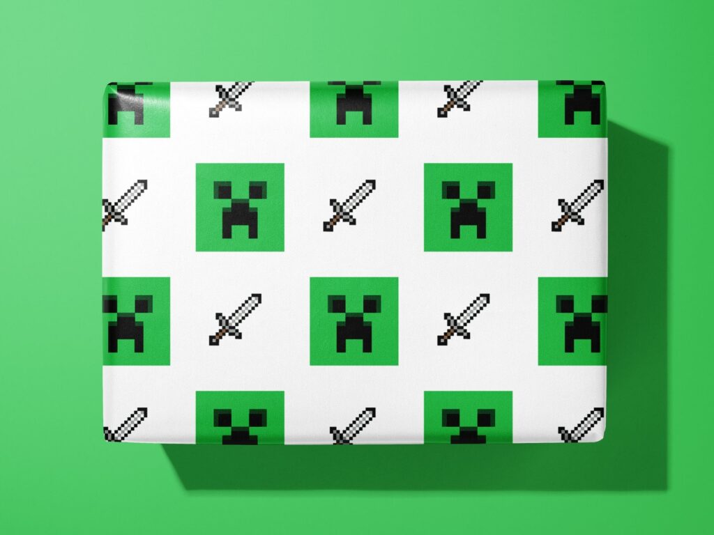 Minecraft Geschenkpapier Creeper Handgemacht Etsy Schweiz