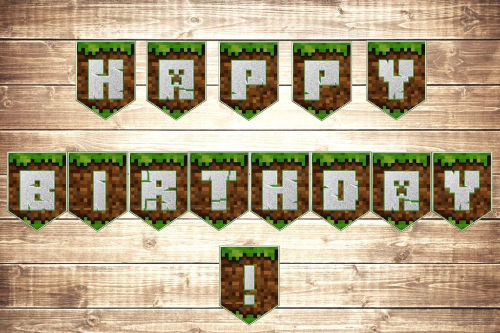 Minecraft Happy Birthday Banner Printable Free Happy Birthday Banner Printable Happy Birthday Printable Minecraft Birthday Party