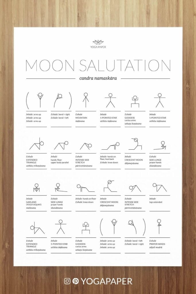 Moon Salutation Sanskrit Chandra Namaskar Sequences Are The Counterparts To Sun Salutations Yoga Sequences Yoga Workshop Yoga Asanas