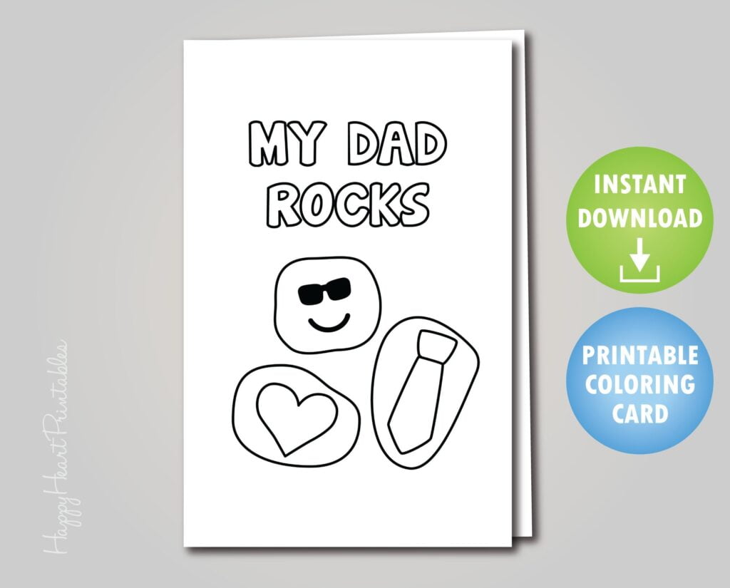 My Dad Rocks Printable Coloring Card Etsy sterreich