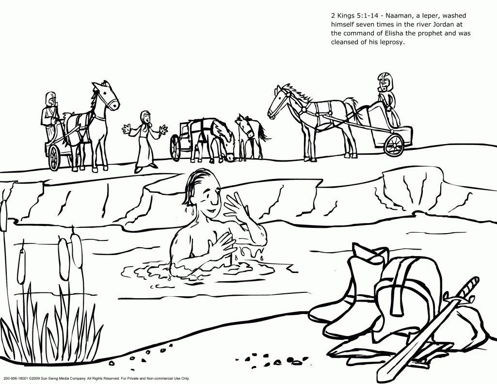 Naaman And The Servant Girl Coloring Pages Naaman The Leper Sunday Coloring Home