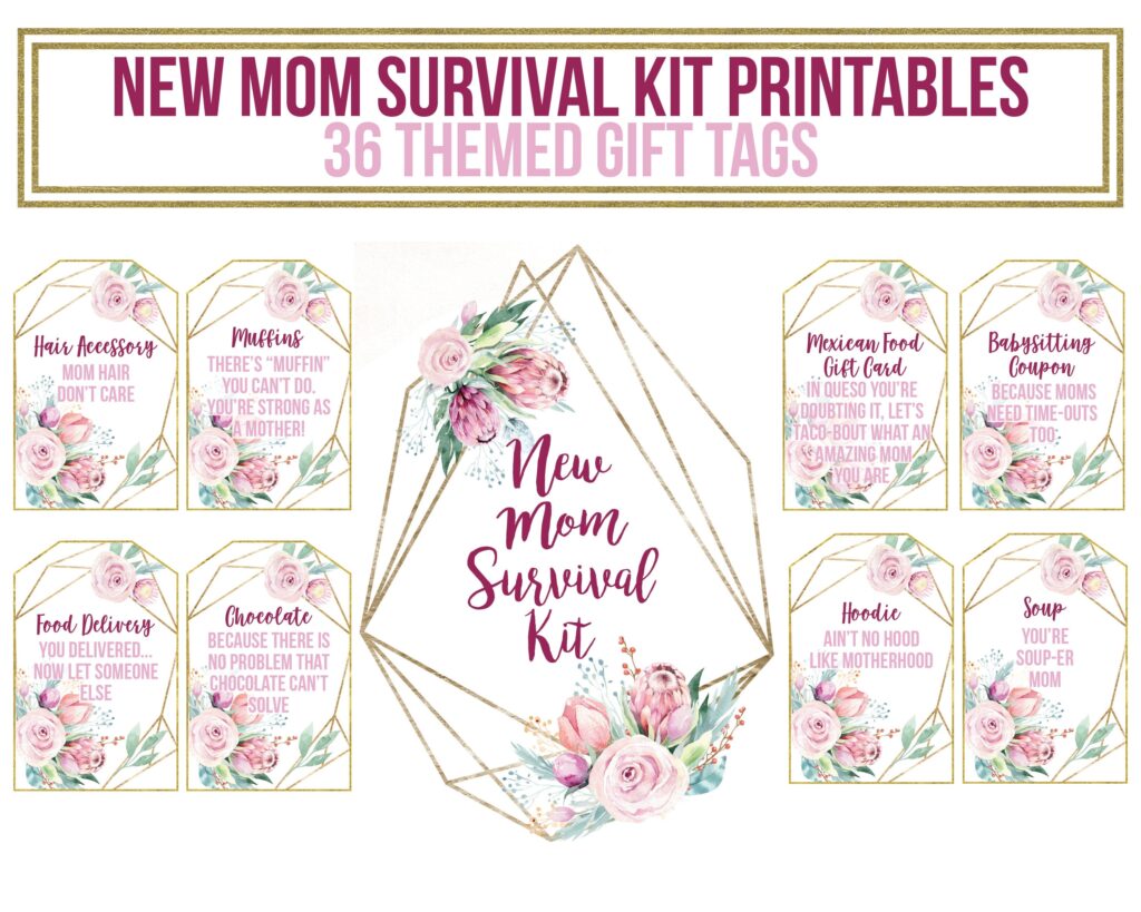 New Mom Survival Kit Printables New Mom Survival Gift Basket Etsy de