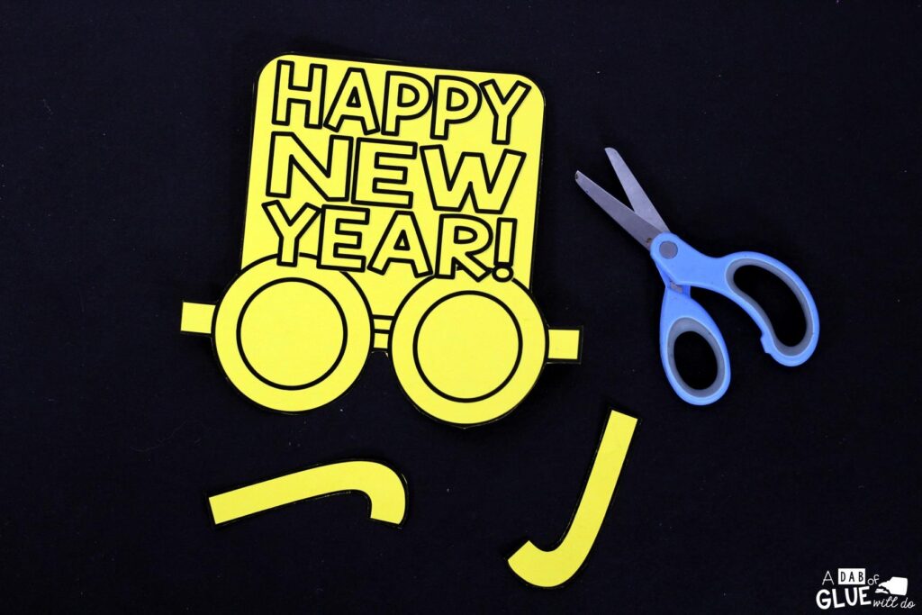 New Year Glasses Printable