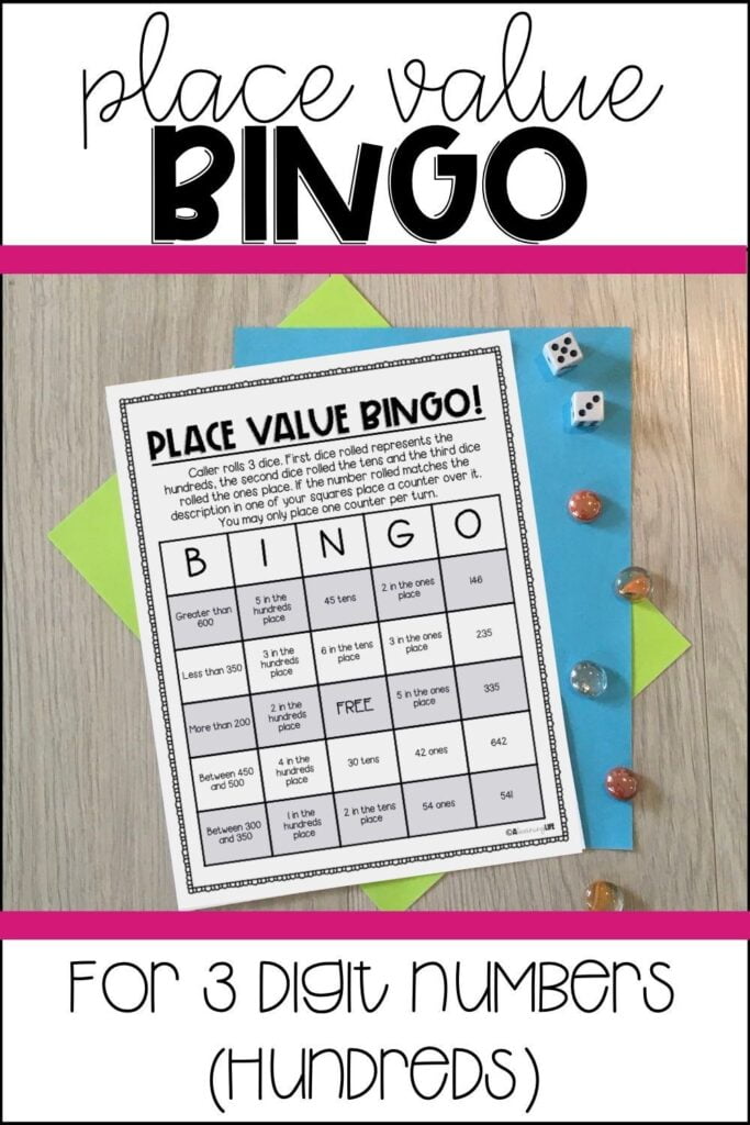 No Prep Place Value BINGO Game For 3 Digit Numbers Hundreds Math Number Activities Fun Math Activities Math Activities