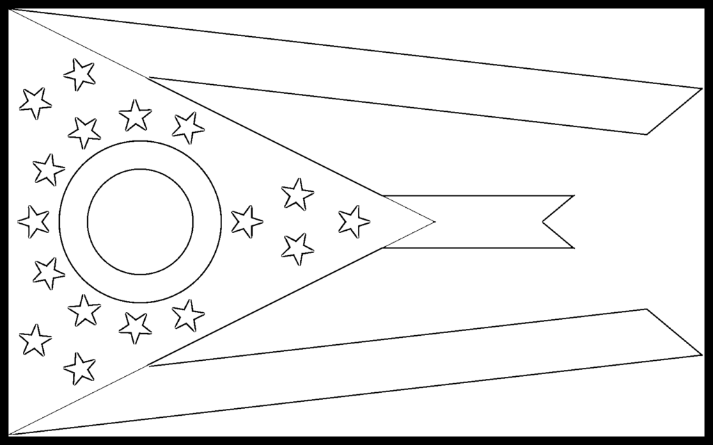 Ohio Flag Coloring Page State Flag Drawing Flags Web