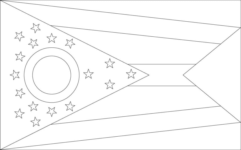 Ohio State Flag Coloring Page Coloring Home