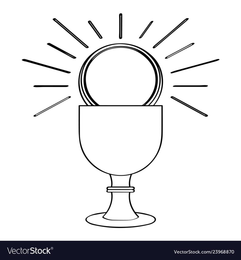 Outline Of A Chalice With A Host Royalty Free Vector Image