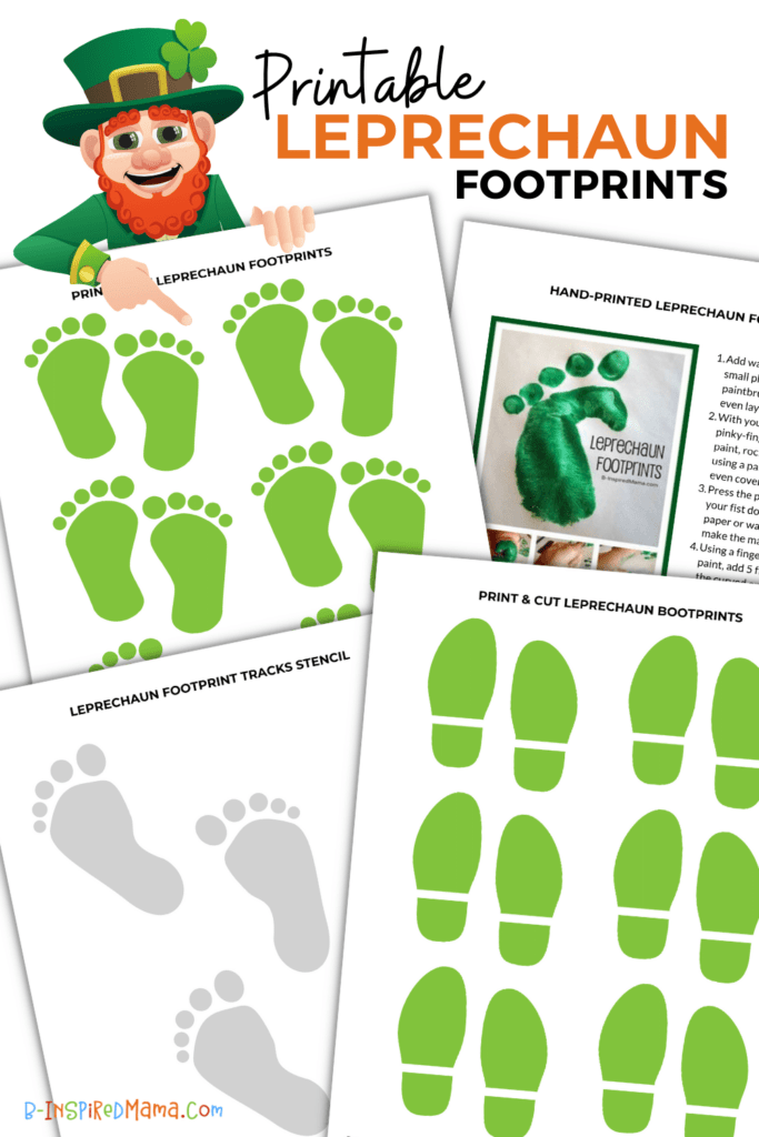 Painted Printable Leprechaun Footprints For Silly St Patrick s Day Tricks